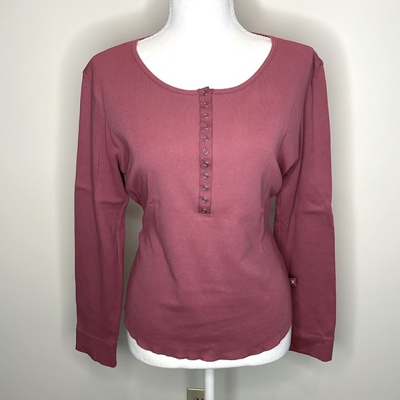 Express Tops - Express Light Mauve Polo Style Casual Top. XL